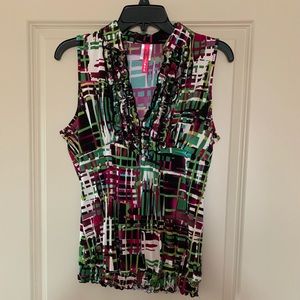 Sleeveless dressy multi colored top